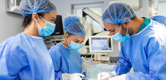 surgeons performing heart surgery