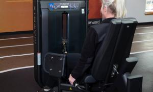 person using a matrix machine