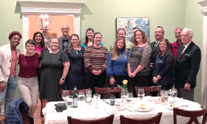group of residents out to dinner